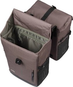 Sakwy BASIL MOVE DOUBLE BICYCLE BAG, UNIVERSAL BRIDGE, 30L, Wodoodporna, Brown (NEW 2025) 3