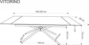 Halmar Stół rozkładany VITORINO 160 (220)x90 czarny marmur (V-CH-VITORINO-ST) 18
