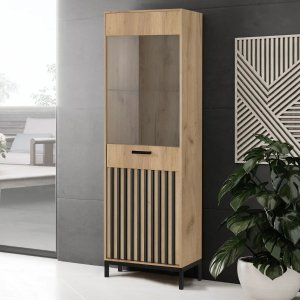 Halmar Witryna LAMINO W-1 dąb craft/czarna HALMAR 2