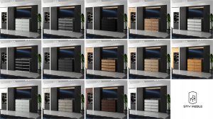 Duża Komoda Biała z Szufladami Czarny Połysk 120 CM Szafka Z Szufladami Rtv 8