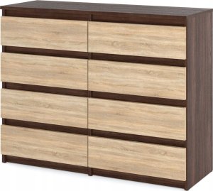 Stiv-Meble Komoda Z 8 Szufladami Dąb Wenge Sonoma 120 CM Szafka Rtv Szafa Kredens 2