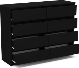 Duża Komoda Czarna z 8 Szufladami 120 CM Pojemna Szafka Rtv Meble Do Salonu 2
