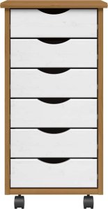 Szafka na kółkach MOSS, z szufladami, miodowy brąz, sosna 3