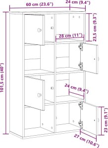 vidaXL Regał, stare drewno, 60x24x101,5 cm, materiał drewnopochodny 11
