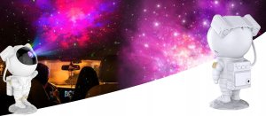 Hello Case Lampka Nocna LED Projektor Gwiazd Galaktyk Kosmos Astronauta Stojący Pilot 5