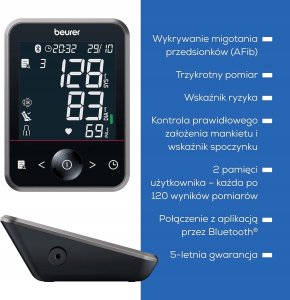 beurer BM 64 Oberarm-Blutdruckmessgerät Schwarz-Grau 2