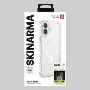 Skinarma etui Saido iPhone 16 Plus 6.7"   Magnetic Charging zielony/green (niteglow) 6