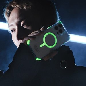 Skinarma etui Saido iPhone 16 Plus 6.7"   Magnetic Charging zielony/green (niteglow) 8