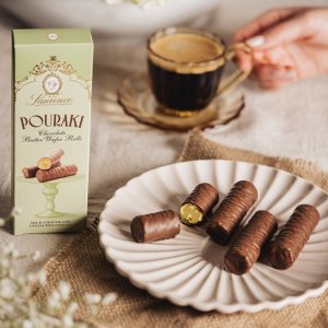 Milk chocolate butter wafer rolls with pistachio cream Laurence Pouraki Pistachio, 4 x 30 g 1