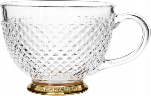 Homla Glass cup BARREL with stripes and a golden base, 360 ml 2