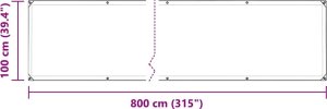 vidaXL Przezroczysta plandeka z oczkami 1x8 m PVC 10
