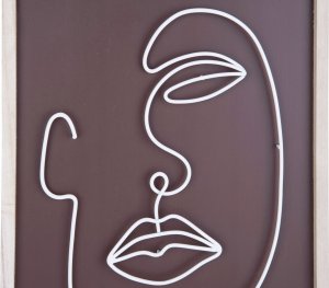 Dekoracja ścienna z metalowym motywem twarzy, ART LINE 3