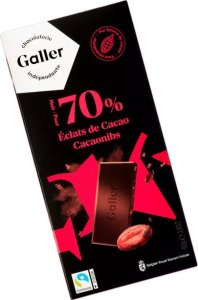 Chocolate tablet Galler Dark Cocoa Nibs, 80 g 1