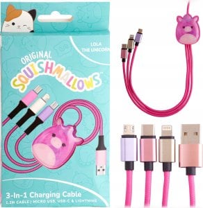 Squishmallows 3in1 charging cable (1.2M) Lola 1