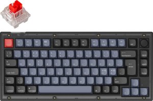 Keychron - V1 QMK Custom Mechanical Keyboard - Klawiatura mechaniczna Frosted Black Keychron K Pro Red Fully Assembled Knob 9