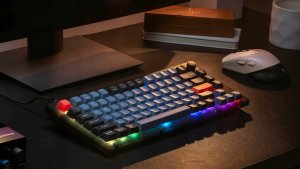 Keychron - V1 QMK Custom Mechanical Keyboard - Klawiatura mechaniczna Frosted Black Keychron K Pro Brown Fully Assembled Knob 3