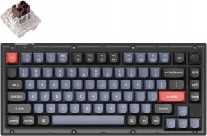 Keychron - V1 QMK Custom Mechanical Keyboard - Klawiatura mechaniczna Frosted Black Keychron K Pro Brown Fully Assembled Knob 6