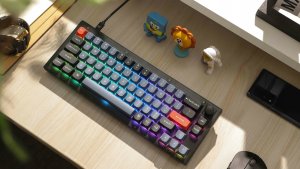 Keychron V2 QMK Custom Mechanical Keyboard Fully Assembled Knob / Frosted Black (Translucent) / Keychron K Pro Red 3