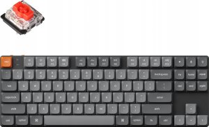 Keychron - K1 Max QMK/VIA Wireless Custom Mechanical Keyboard - Niskoprofilowa Bezprzewodowa Klawiatura Mechaniczna Białe Gateron Red 1