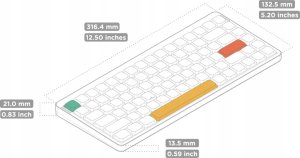 Nuphy - Air75 V2 Wireless Mechanical Keyboard - Bezprzewodowa Klawiatura Mechaniczna Slim Ionic White Brown 7