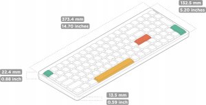 Klawiatura Nuphy - Air96 V2 Wireless Mechanical Keyboard - Bezprzewodowa Klawiatura Mechaniczna Slim Ionic White Red 7