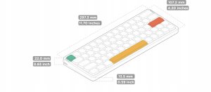 Nuphy - Air60 V2 Wireless Mechanical Keyboard - Bezprzewodowa Klawiatura Mechaniczna Slim Basalt Black Red 6