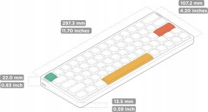 Nuphy - Air60 V2 Wireless Mechanical Keyboard - Bezprzewodowa Klawiatura Mechaniczna Slim Lunar Gray Red 6