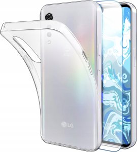 Etui Do LG Velvet (Przezroczyste, Silikonowe, Ochronne, Case)   Szkło 9H 1