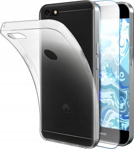 Etui Do Huawei P9 Lite Mini (Przezroczyste, Silikonowe, Ochronne)   Szkło 1