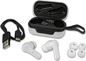 Bezprzewodowe słuchawki douszne powerbank etui Air Bass Pro 18 białe 2