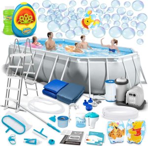Basen ogrodowy stelażowy 503 x 274 x 122 cm 21w1 Intex 26796 + maszynka do baniek GRATIS 1