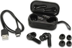 Bezprzewodowe słuchawki douszne powerbank etui Air Bass Pro 18 czarne 2