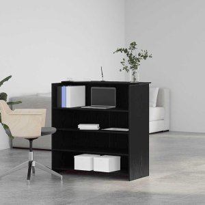 vidaXL Biurko recepcyjne czarny dąb 100x50x103,5 cm drewno klejone (3324161) 3