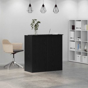 vidaXL Biurko recepcyjne czarny dąb 100x50x103,5 cm drewno klejone (3324161) 4