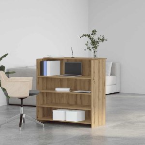 vidaXL Biurko recepcyjne dąb artisan 100x50x103,5 cm drewno klejone (3324168) 3