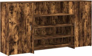 vidaXL Biurko recepcyjne dąb wędzony 200x50x103,5 cm Drewno klejone (3324182) 2