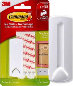 3M picture hanger for wire-backed frame Command 2.2kg, white 1