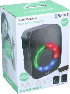 Dunlop głośnik mobilny Bluetooth 20W D500 Radio FM Diody LED Czarny 4