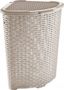 Kosz na pranie Katex narożny Rattan 52l beżowy 1