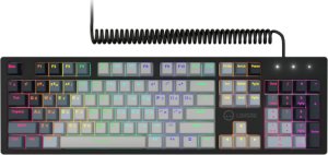 LORGAR Azar 514, Wired mechanical gaming keyboard, RGB backlight, 1680000 colour variations, 18 modes, keys number: 104, 50M clicks, linear dream switches, spring cable up to 3.4m, ABS plastic+metal, magnetic cover, 450*136*39mm, 1.17kg, white, EN+RU layo 2