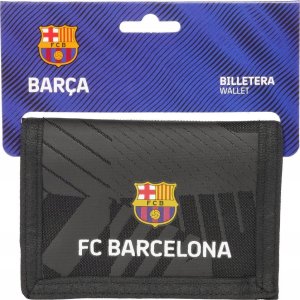 PORTFEL PIŁKARSKI FC BARCELONA piłka nożna portfel na rzep czarny 1
