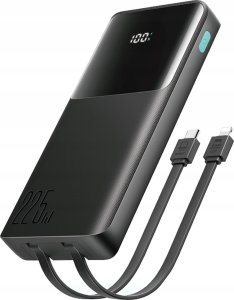 Powerbank Joyroom JR-PBF19 22.5W 10000mAh + wbudowane kable USB-C, Lightning czarny 1