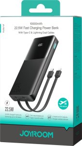 Powerbank Joyroom JR-PBF19 22.5W 10000mAh + wbudowane kable USB-C, Lightning czarny 7