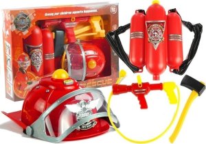 Zestaw Strażaka Dla Dziecka Kask Toporek Akcesoria Czerwony LEAN Toys 1