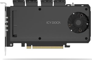 ICY DOCK Mobile Rack Adapter Card 4-Bay M.2 NVMe SSD zu PCIe 4.0 x 16 1