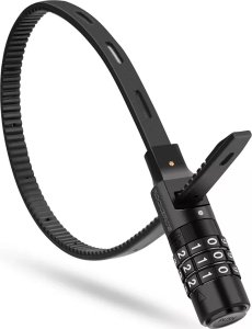 Zapięcie rowerowe na kask rowerowy zamek na szyfr 0.5m - czarne 9