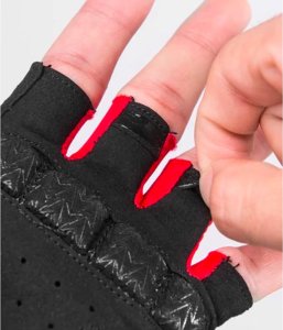 Rękawiczki rowerowe z wkładkami żelowymi rozmiar XL czarno-czerwone 7