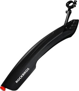 Tylny błotnik rowerowy z czerwoną lampką LED - czarny 2