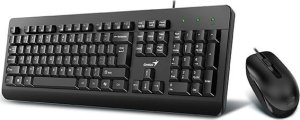 Genius KM-160 COPILOT, zestaw klawiatura z optyczną myszką, CZ/SK, klasyczna, wodoodporny rodzaj przewodowa (USB), czarna 1