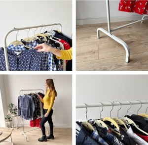 Wieszak stojący na ubrania BADIS biały 2